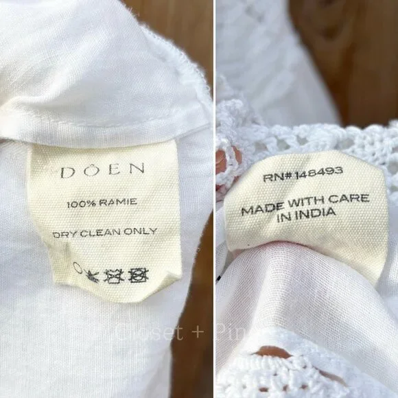 Doen Modeira Dress in Salt‎ White Size Small Crochet Maxi Midi Dress Boho - Picture 11 of 16